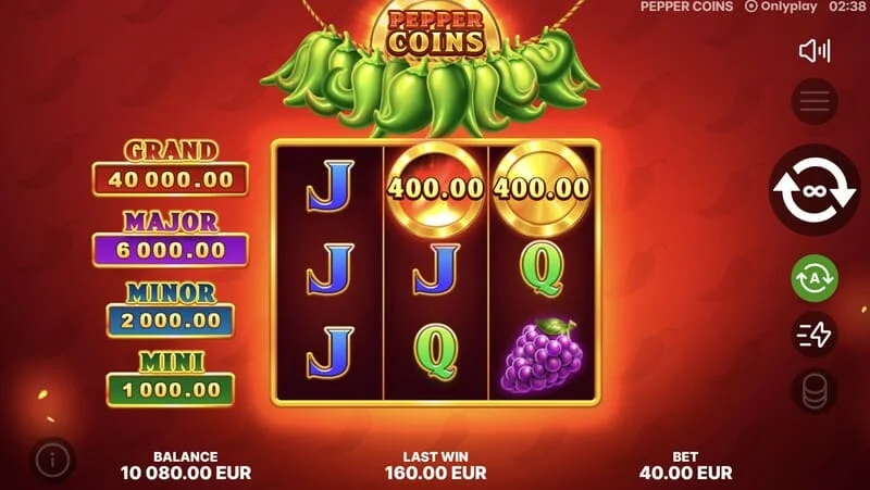 Pepper Coins - monete bonus nel round Hold and Win